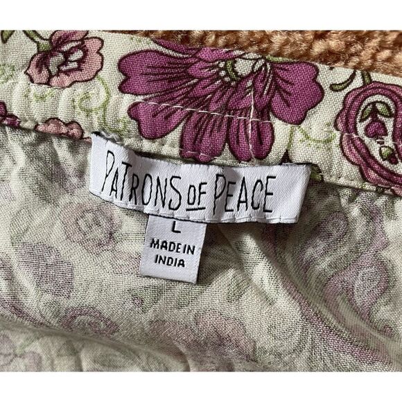 Patrons of Peace Boho Floral Tiered Mini Dress Smocked Waist Ruffle Hem - Picture 2 of 9